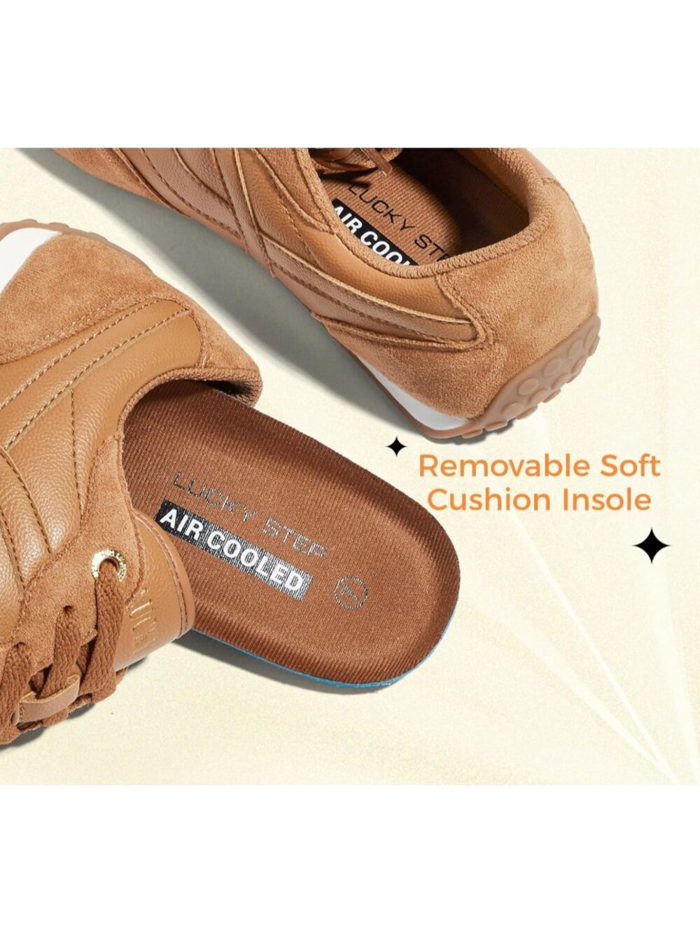 Women's Brown Comfortable Casual Retro Non Slip Lightweight Fashion Sneakers - Picture 5 of 6